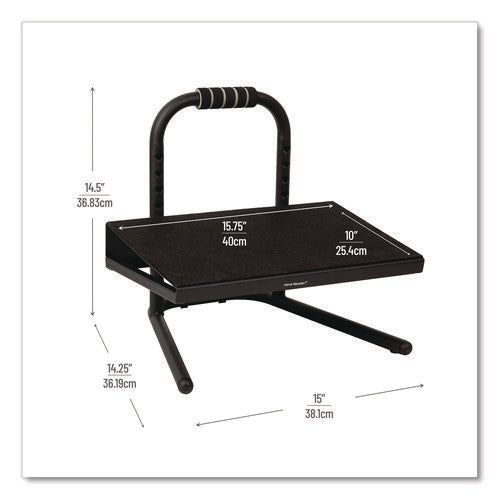 Adjustable Height Tilt Foot Rest, 14.25 X 15 D X 14.5 H, Black