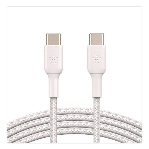 Boost Charge Braided Usb-c To Usb-c Cable, 3.3 Ft, White