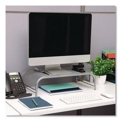 Metal Mesh Monitor Stand, For Up To 22" Monitors, 19" X 10.5" X 5.5", Silver, Supports 25 Lb