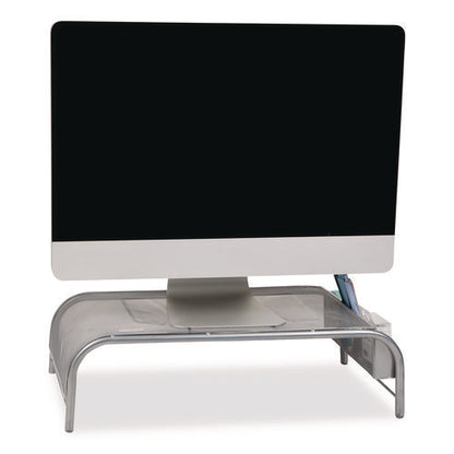 Metal Mesh Monitor Stand, For Up To 22" Monitors, 19" X 10.5" X 5.5", Silver, Supports 25 Lb