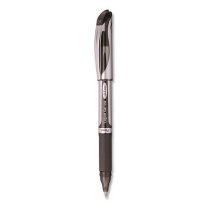 Energel Deluxe Gel Pen, Stick, Medium 0.7 Mm, Black Ink, Silver/black Barrel, Dozen