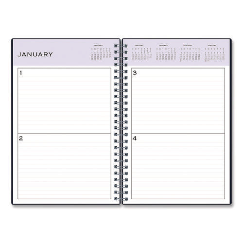 Perpetual Daily Planner, 8.5 X 5.5, Blue Cover, 52 Weeks: Undated