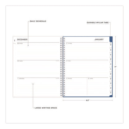 Savoy Cool Weekly/monthly Planner, Abstract Artwork, 11 X 8.5, Blue/silver Cover, 12-month (jan To Dec): 2025