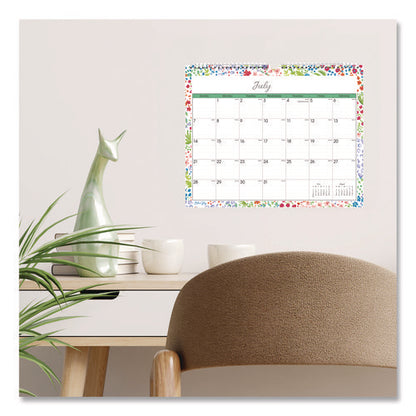 Ditsy Dapple Light Academic Wall Calendar, Floral Artwork, 15 X 12, White/multicolor Sheets, 12-month (july-june): 2024-2025