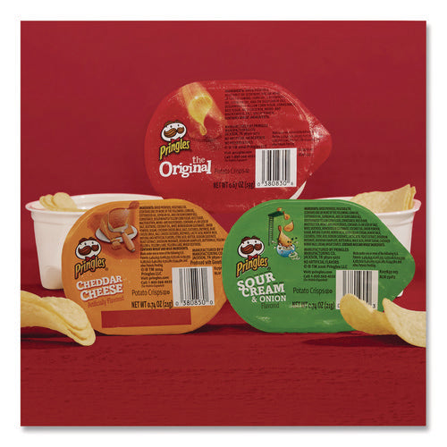 Variety Pack Potato Chips, Sour Cream And Onion/cheddar Cheese/original, 0.67 Oz/0.74 Oz Cans, 72/carton