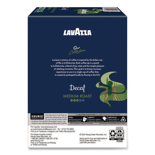 Lavazza Classico Coffee K-cups, Decaf, 0.41 Oz, 22/box