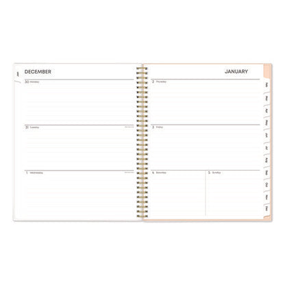 Natalya Weekly/monthly Planner, Abstract Artwork, 11 X 8.5, Peach-pink/white Cover, 12-month (jan To Dec): 2025