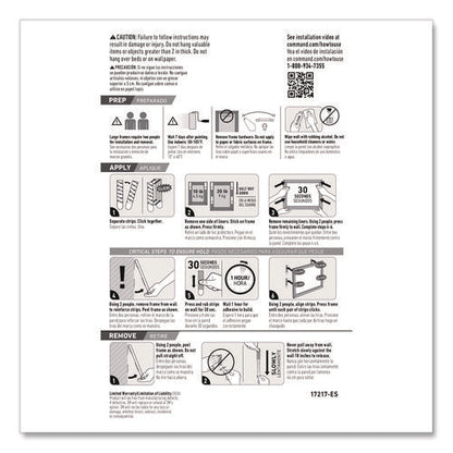 Picture Hanging Strips, X-large, Removable, Holds Up To 20 Lbs Per 4 Pairs, 8 Pairs/pack