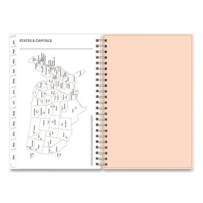 Natalya Weekly/monthly Planner, Abstract Artwork, 8 X 5, Peach-pink/white Cover, 12-month (jan To Dec): 2025