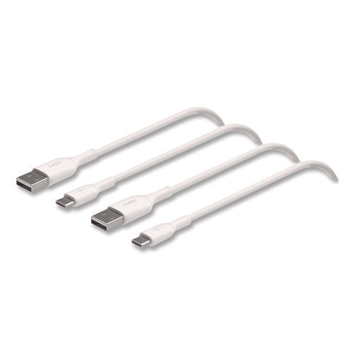 Boost Charge Usb-c To Usb-a Cable, 3.3 Ft, White, 2/pack