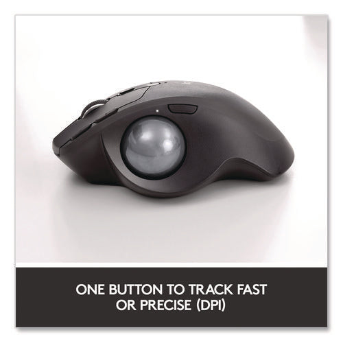 Mx Ergo Plus Advanced Wireless Trackball Mouse, 2.4 Ghz Frequency/33 Ft Wireless Range, Right Hand Use, Black