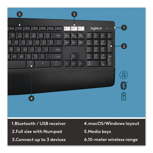 Mk850 Performance Wireless Keyboard And Mouse Combo, 2.4 Ghz Frequency/33 Ft Wireless Range, Black