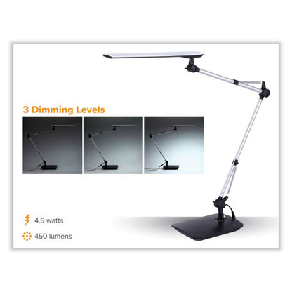 Dual Swing Arm Dimmable Desk Lamp, 19.69" High, Black