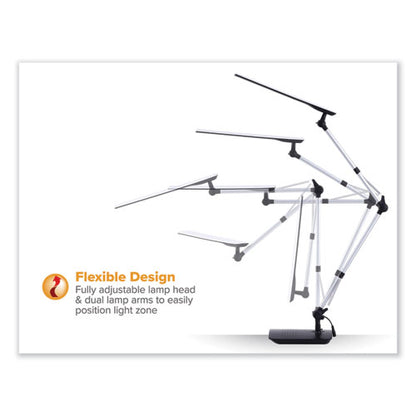 Dual Swing Arm Dimmable Desk Lamp, 19.69" High, Black