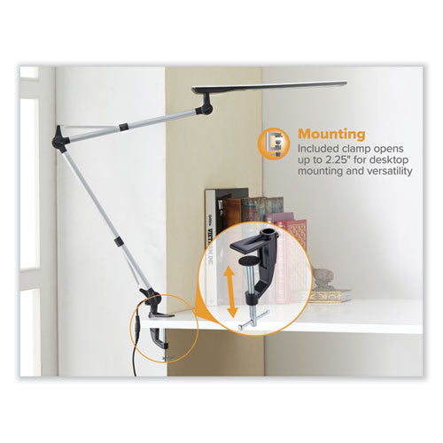 Dual Swing Arm Dimmable Desk Lamp, 19.69" High, Black