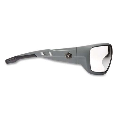 Skullerz Baldr Safety Glasses, Matte Gray Nylon Impact Frame, Clear Polycarbonate Lens