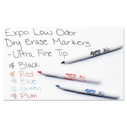 Low-odor Dry-erase Marker, Extra-fine Bullet Tip, Black, 4/pack