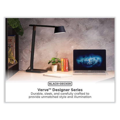 Pureoptics Verve Designer Series Led Desk Lamp With Usb Port, 17.32" High, Black