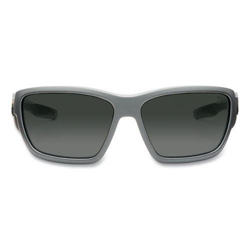 Skullerz Baldr Safety Glasses, Matte Gray Nylon Impact Frame, Anti-fog Smoke Polycarbonate Lens