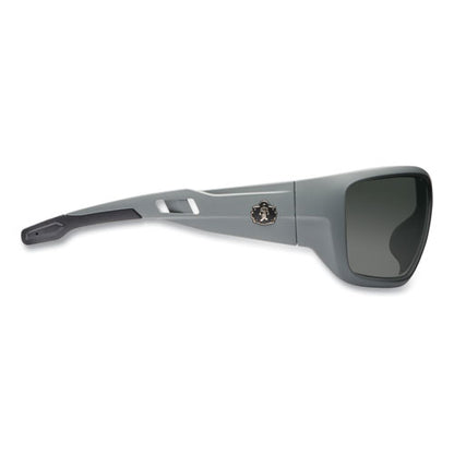 Skullerz Baldr Safety Glasses, Matte Gray Nylon Impact Frame, Anti-fog Smoke Polycarbonate Lens