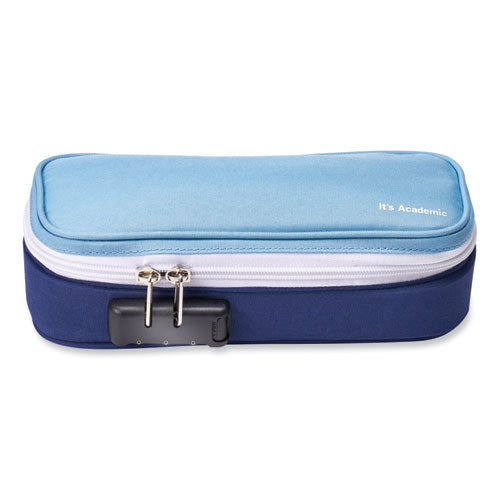 It's Academic Locking Pencil Case, 2 Compartments, 4.75" X 2.5" X 2.5", Assorted Colors, 2/pack