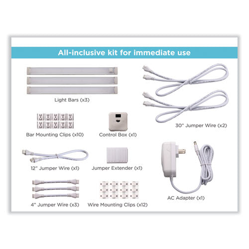 Led Dimmable Under Counter Lighting With Motion Sensor Three-bar Kit, 0.78w X 0.39h