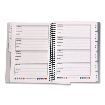 Small/mini Password Log Book, 480 Total Entries, 4 Entries/page, Black Plastic Cover, (60) 7 X 5.5 Sheets