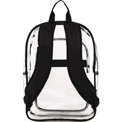 Clear With Color Trim Backpack, 11.5" X 5" X 16.5", Clear/black