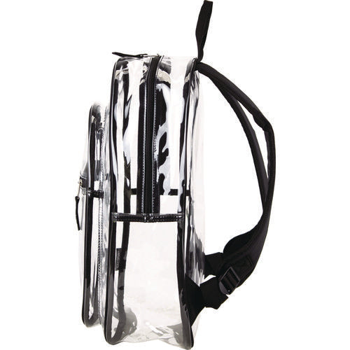 Clear With Color Trim Backpack, 11.5" X 5" X 16.5", Clear/black