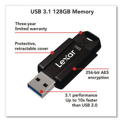 S803.1 Usb Flash Drive, 128 Gb, Black