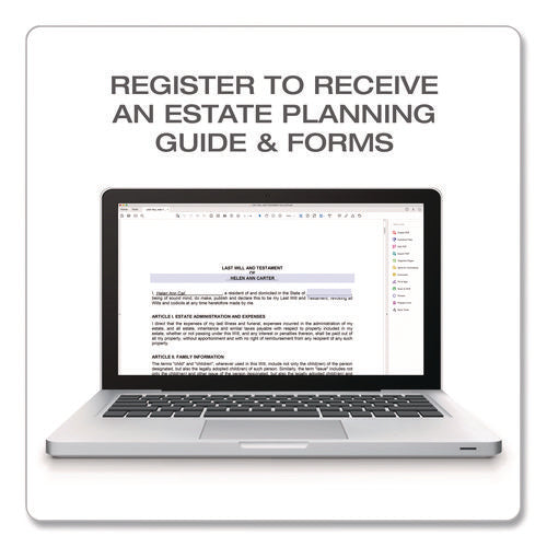 Last Will And Testament Digital Forms Kit With Manual And Estate Guide, Inkjet/laser, 8.5 X 11, Unlimited Number Of Forms