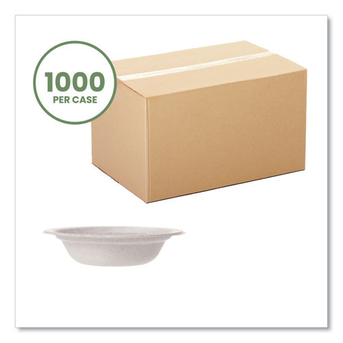 Nourish Molded Fiber Tableware, Compostable, Bowl, Sugarcane, 12 Oz, White, 1,000/carton