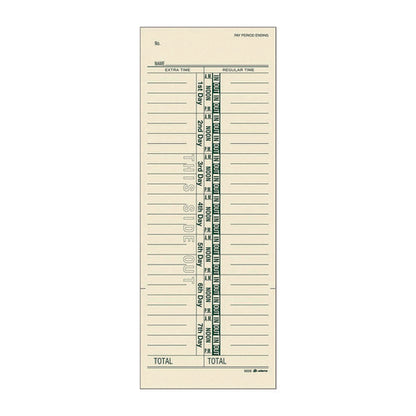 Time Cards For Acroprint, Amano And Lathem Time Clocks, One-sided, 3.38" X 9", 200/pack