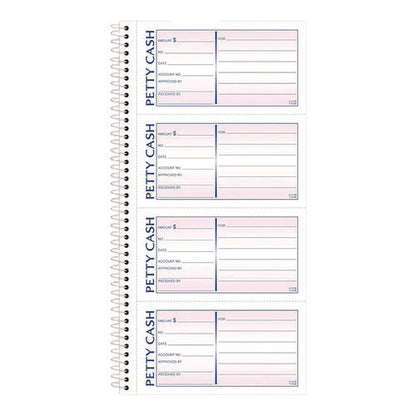 Petty Cash Receipt Book, Two-part Carbonless, 5 X 2.75, 4 Forms/sheet, 200 Forms Total