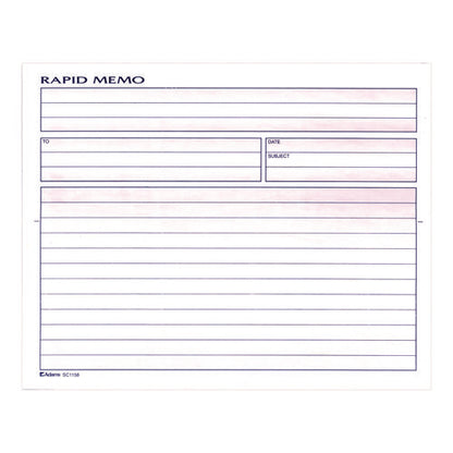 Rapid Memo Pad, Two-part Carbonless, 8.5 X 7.75, 50 Forms Total