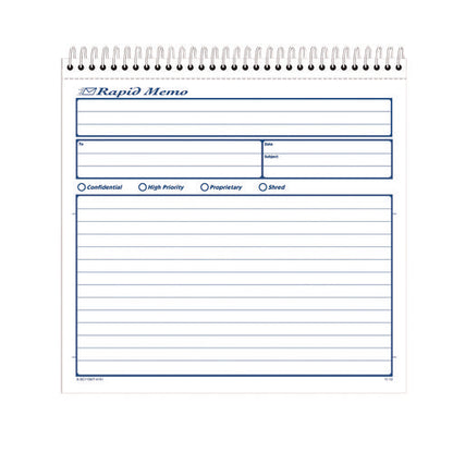 Rapid Memo Pad, Two-part Carbonless, 8.5 X 7.75, 50 Forms Total