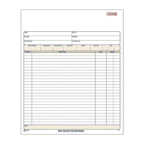 Multipart Sales Order Pad, Three-part Carbonless, 8.34 X 10.19, 50 Forms Total