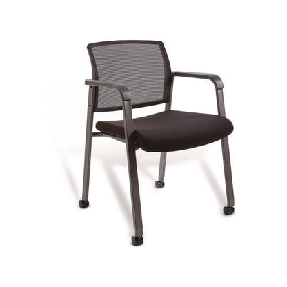 Elgar Fabric Guest Chair, 24.41 X 22.64 X 31.73, Black Seat, Black Back, Black Base