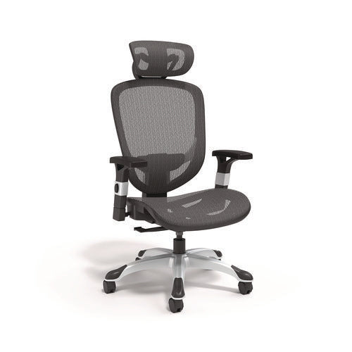 Minerva Ergonomic Mesh Swivel Task Chair, Supports Up To 275 Lb, 17.24 To 20.98 Seat Height, Black Seat/back, Black Base