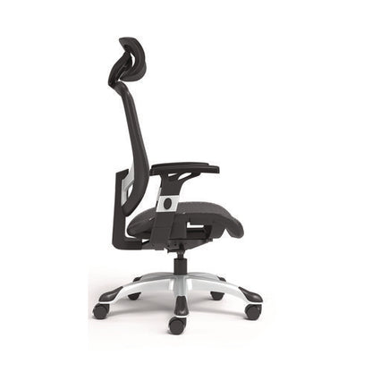 Minerva Ergonomic Mesh Swivel Task Chair, Supports Up To 275 Lb, 17.24 To 20.98 Seat Height, Black Seat/back, Black Base