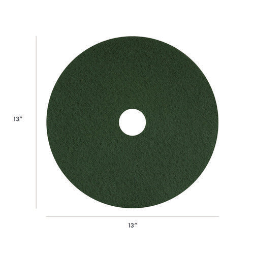 Scrubbing Pads, 13", Green, 5/carton