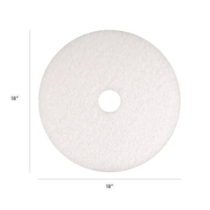 Polishing Pads, 18" Diameter, White, 5/carton