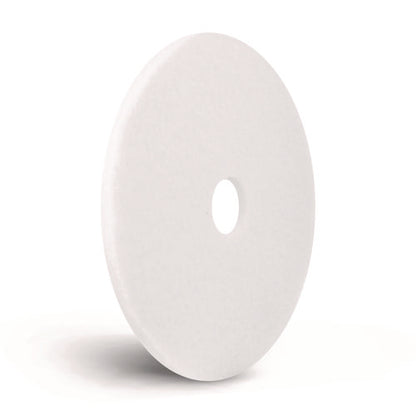 Polishing Pads, 18" Diameter, White, 5/carton