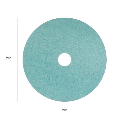 Luster Lite Burnishing Pads, 20" Diameter, Sky Blue, 5/carton