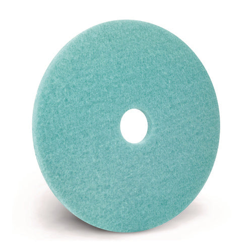 Luster Lite Burnishing Pads, 20" Diameter, Sky Blue, 5/carton