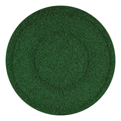 Turfscrub Brush Floor Pad, 20" Diameter, Green, 4/carton