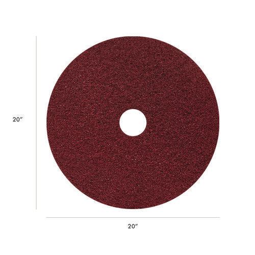 Black Diamond 400 Heavy-duty Cleaning Pad, 20" Diameter, 400 Grit, Black/red, 2/carton