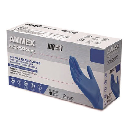 Nitrile Exam Gloves, Powder-free, Medium, Blue, 100/box