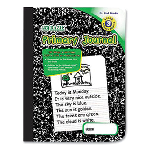 Composition Books, Quadrille Rule (5 Sq/in), Green Marble Cover, (100) 9.75 X 7.5 Sheets