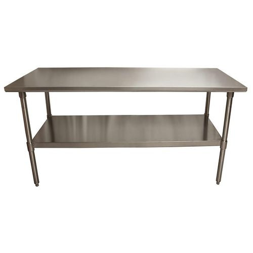 Stainless Steel Flat Top Work Tables, 72w X 30d X 36h, Silver, 2/pallet